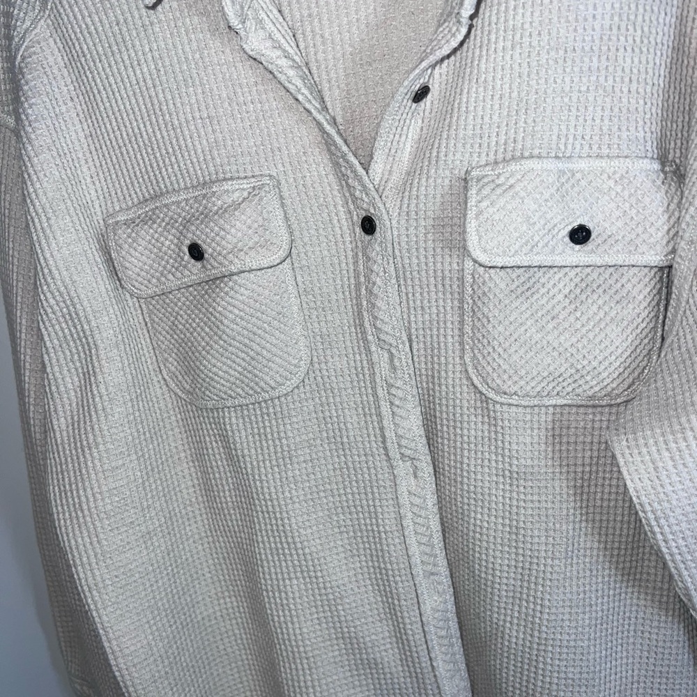 Aerie LumberJane Waffle Shirt cream medium - Picture 11 of 13